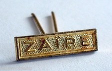 Agrafe barrette pour médaille MINIATURE ou rappel, ZAÏRE, 15 x 4 mm