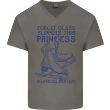 Ce Prince Porte Des Patins À Glace T-Shirt En Coton À Col En V Pour Homme