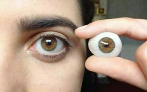 Prothèse oculaire marron