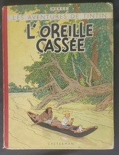 Tintin L'Oreille Cassée  B2 dos rond rouge 1948 Hergé Casterman BE