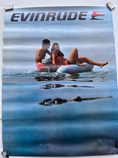 Affiche Vintage Publicitaire An 70's 80's Moteur Bateau EVINRUDE E ²