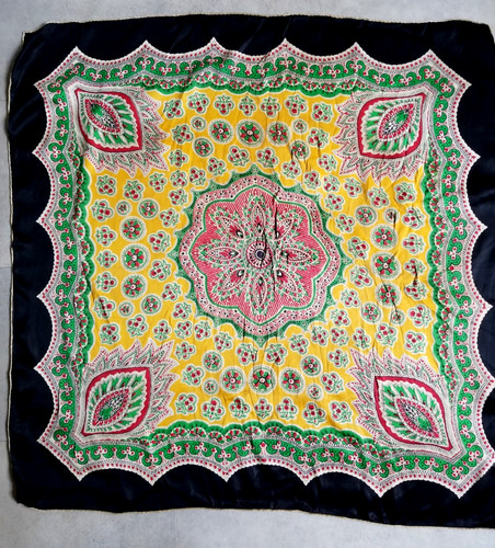 Ancien foulard soie - ,