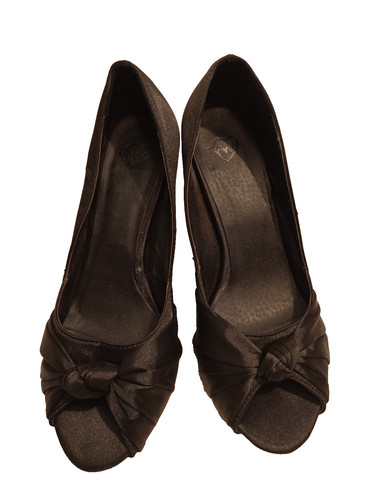 Escarpins noirs satinés - , à