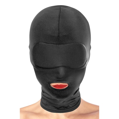 Cagoule bdsm noire spandex - bdsm,
