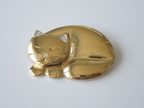 Broche vintage chat dormeur - chat, en