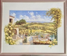 Large Framed Tuscan Landscape