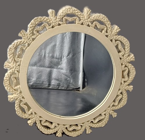 Joli miroir rond - avec, cadre