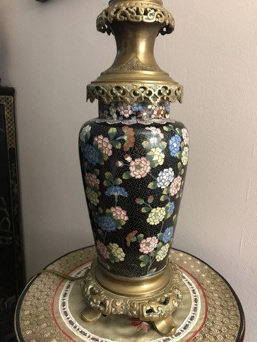 Cloisonne vase lampe monture - lampe,