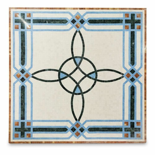 Table mosaïques marbre - mosaïques, blanc