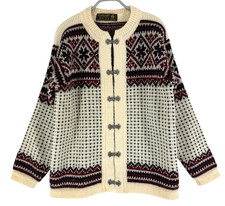 Vintage NORDIC NORWAY Nordstrikk Femme Laine Pull Cardigan Taille 40 - M