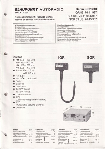Service manual for - , blaupunkt