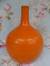 Era  Jouve Ruelland Capron Aoustin gros pied de lampe céramique émail Orange 25c