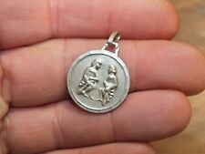 Médaille pendentif en argent massif - St valentin - couple amoureux - zodiaque?