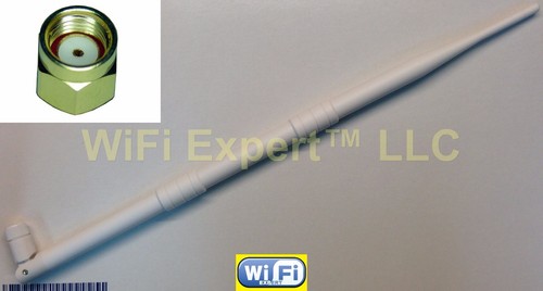 White 9dbi sma antenna - rp-sma,