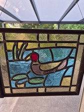 ANCIEN VITRAUX REPRÉSENTANT UN CANARD