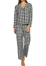 Pyjama Femme Ensemble Complet Mixte Coton Manches Longues Carré Boutons 00040