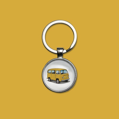 Porte clefs combi jaune - combi, t2