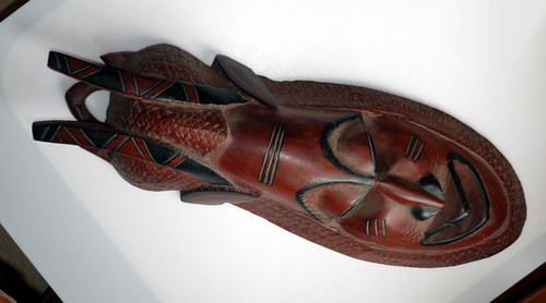 Grand masque africain - africain, sculpté