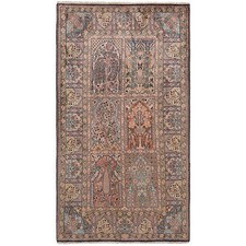 Tapis Oriental En Soie De Cachemire 160X90 Cm Fait Main Indien Rose