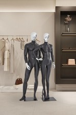 Mat Galvanoplastie Mains Tête Mannequins Noir Résumé Femme Homme