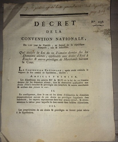 Droit étal à - ,