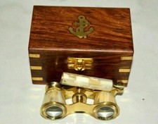 Lunettes classiques d'opéra binoculaires en nacre en laiton vintage avec...