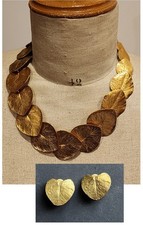 Bijoux Saoya Doré Eucalyptus Parure Bijoux Complet Collier Boucle D Oreilles 