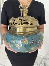 RARE GRAND BRÛLE-PARFUM - Émaux Cloisonnés Polychromes Dynastie Ming ?