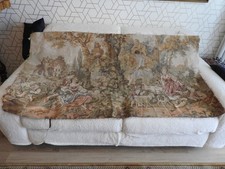 grande TAPISSERIE MURALE ANCIENNE TENTURE GOBELINS 180 X 94 cm GOBLYS TABLEAU