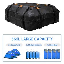 566L Sac de Toit Voiture Pour Voyage 600D Coffre De Toit Etanche Pliable