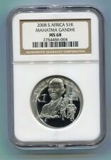 Pièce de monnaie en argent R1 MS68 2008 Mahatma Gandhi certifiée NGC Afrique ...