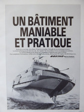 12/1984 PUB BOEING MARINE SYSTEMS JETFOIL HYDROFOIL ORIGINAL FRENCH AD