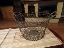 Ancien gros panier en fer,maraicher,jardin,décoration,1950