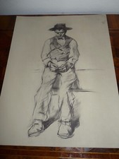 Rare lithographie noir et
