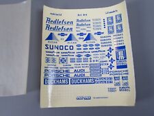 A983 Vintage Decal 3J Model's Porsche Audi Sunoco Redlefsen Planche Decalcomanie