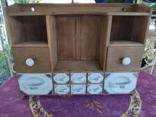 Meuble à Epice 8 Pot Tiroir Céramique Czechoslovakia China Victoria Blanc Argent