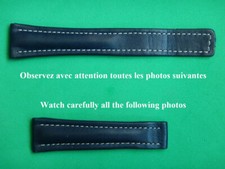 20 mm BRACELET CUIR DE VACHETTE FAIT MAIN POUR BOUCLE DEPLOYANTE BREITLING 16 mm