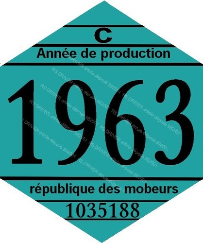 Vignette 1963 pour mobylette - vignette,