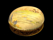 ANCIENNE BOITE DRAGEE CHOCOLAT PEINTURE SUR SOIE DEFILE SOLDAT BOX COFFRET signé