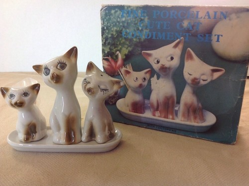 Cat salt pepper shakers - cat,