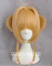 Card-captor Sakura Cosplay Perruque perruque courte gold blond tail tresse de...