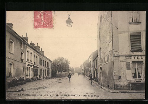 Cpa merlerault rue de la - le,