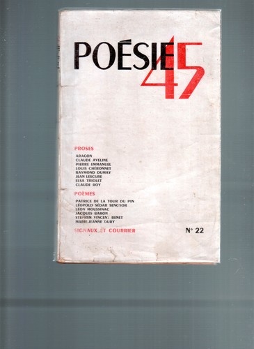 Poesie seghers aragon p - poesie, 45/seghers/aragon/p