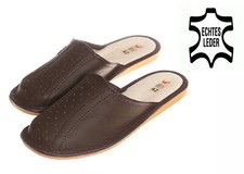Homme en Cuir Véritable Pantoufles Pantoufle Chaussons Gr.40-46 #252#