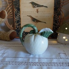 Ancien Petit Pichet En Barbotine Fruit