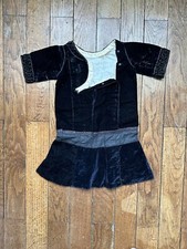 Robe Ancienne En Velours Noir Fillette 1920 1930