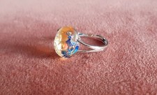 Bague Phœnix en Argent Ajustable Pierre  naturelle Citrine