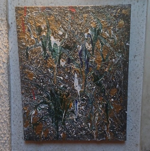 Peinture abstraite signée - , sur