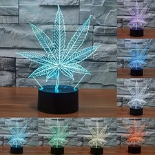 Weed Leaf 3D Illusion LED