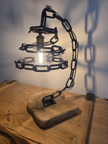 Lampe chevet métal bois - de,